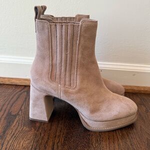 Bernardo Nicola Platform Suede Beige Boot size 8.5. 
Brand New